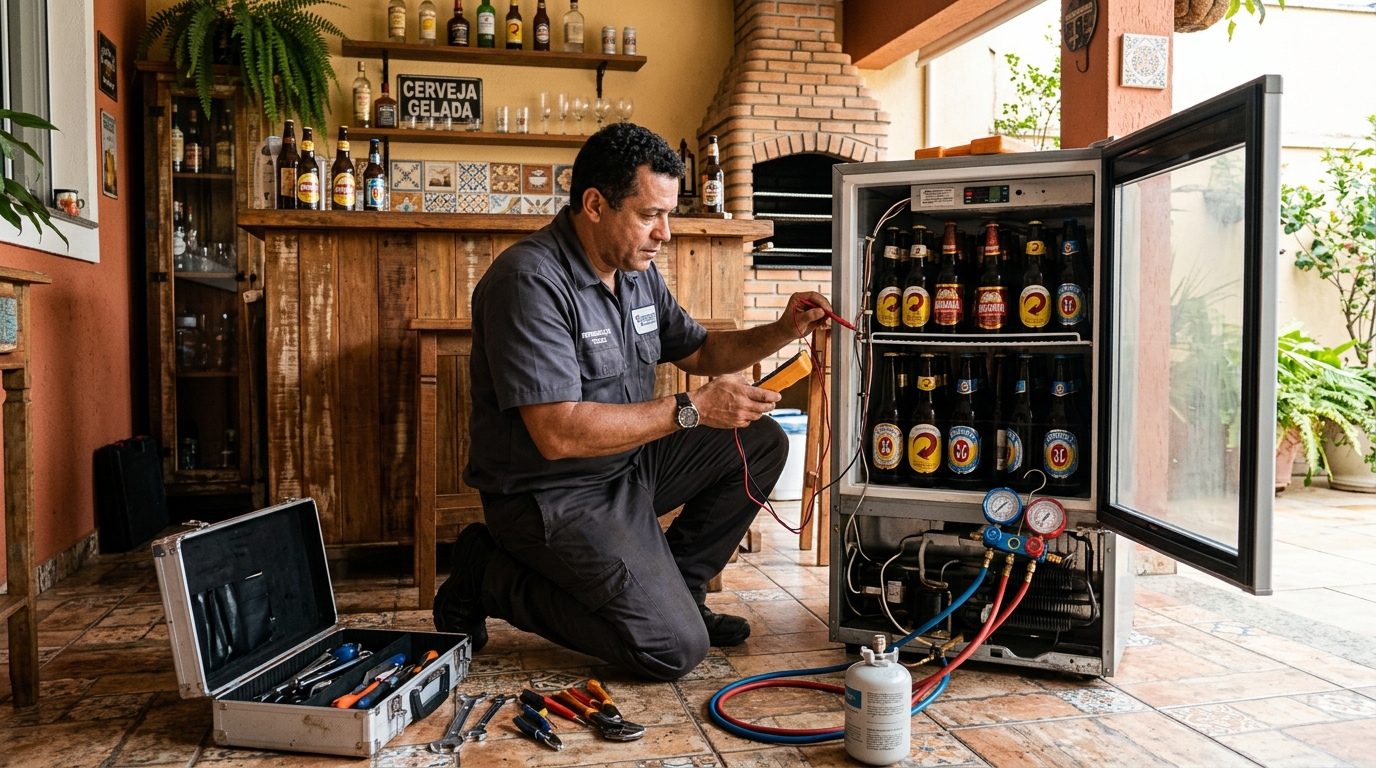 Aplicação de gás refrigerante em cervejeira atendida no Centro, Juiz de Fora‑MG